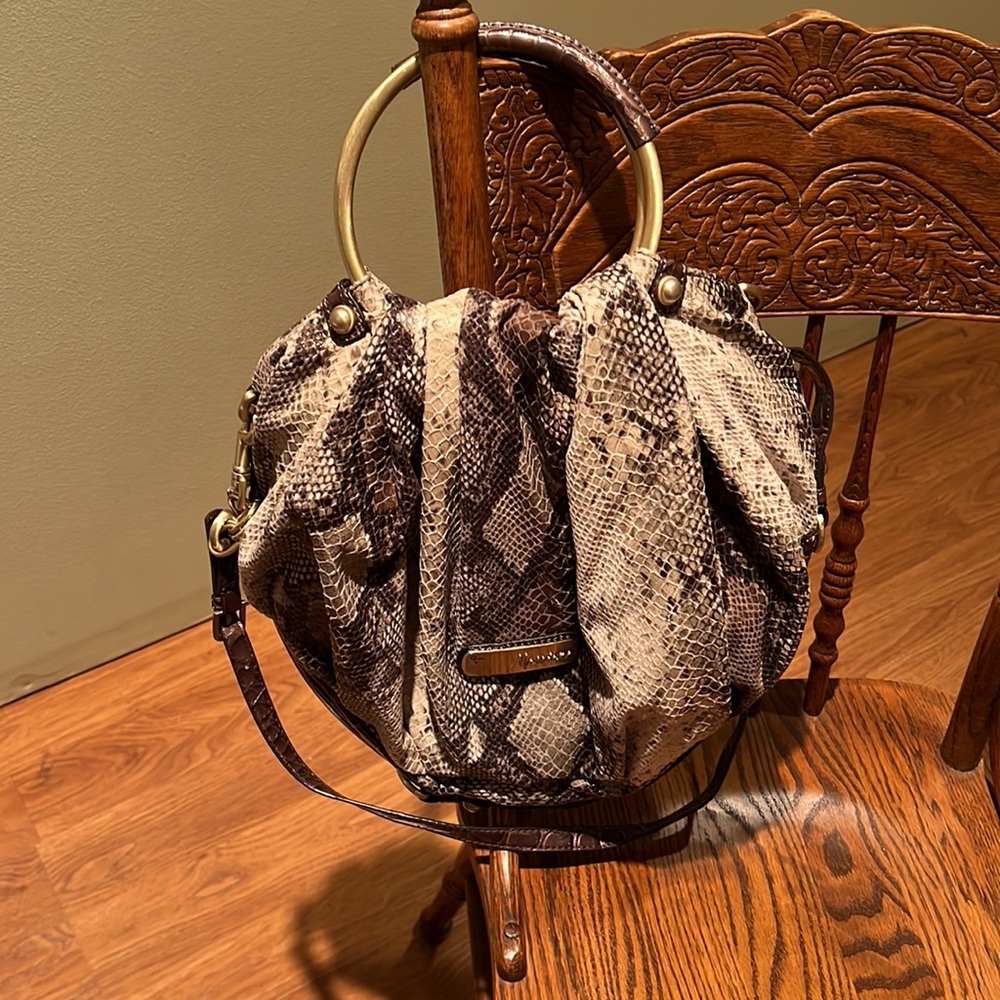 Marciano By Guess Snakeprint Purse With Shoulder Strap & Metal Handles